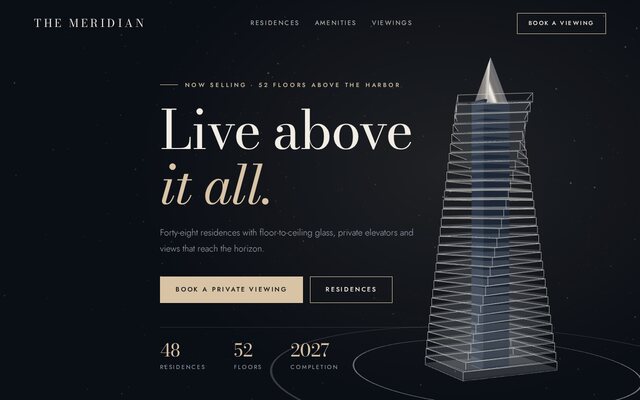 Preview of the Luxury real estate development luxury template