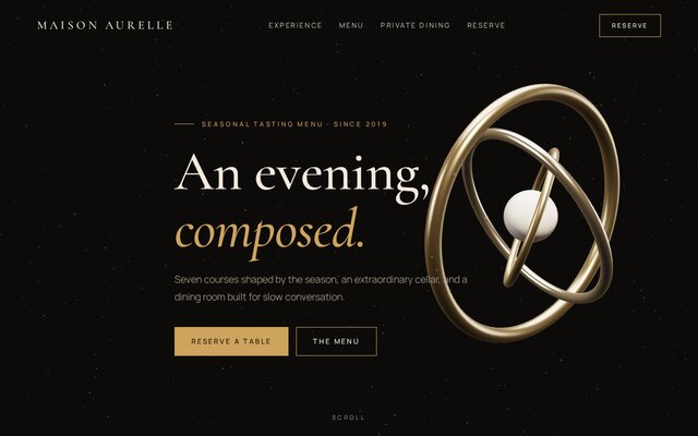 Preview of the Fine dining restaurant luxury template