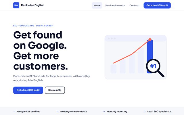Preview of the SEO & digital marketing website template